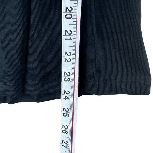 NWOT Halogen Peek-a-boo v neck lace trim ribbed tank top in black womens small - Picture 7 of 8